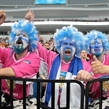 MINSK, BELARUS - MAY 18: Finland fans cheering on their team against the U.S. during preliminary round action at the 2014 IIHF Ice Hockey World Championship. (Photo by Andre Ringuette/HHOF-IIHF Images)